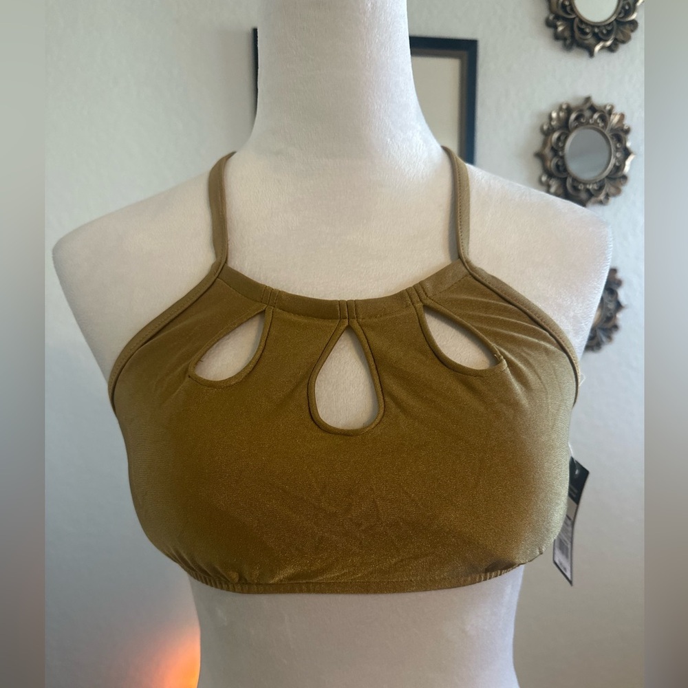 NWT Golden Shine Swim Suit Bikini Top